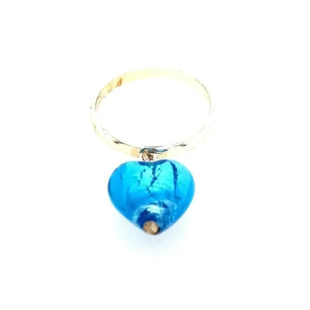 Silver Heart Dangle Ring‎